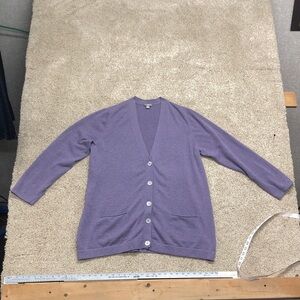 J. Jill V-Neck Button Down long sleeves Two pockets Lavender XL